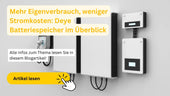 Deye Batteriespeicher und Ladestation an der Wand.