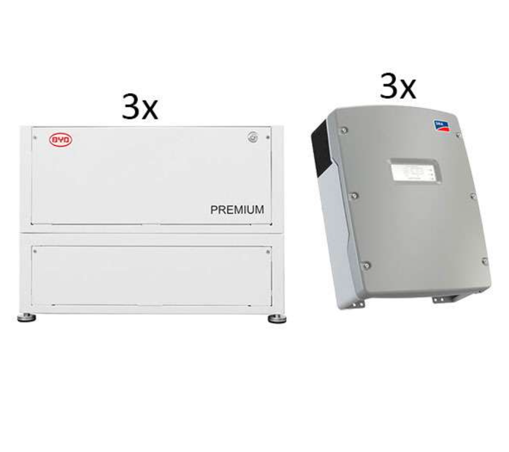 BYD + SMA (Bundle) B-BOX LVL 2021 15,4 (3 Stk./46,08 kWh) + 3x SI 6.0 Low Voltage Lithium-Ionen-Batteriespeichersystem