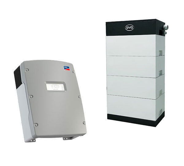 BYD + SMA B-BOX LVS 12.0 (12 kWh) + SI 6.0H ALU-WHITE Lithium-Ionen-Energy Storage System skalierbar