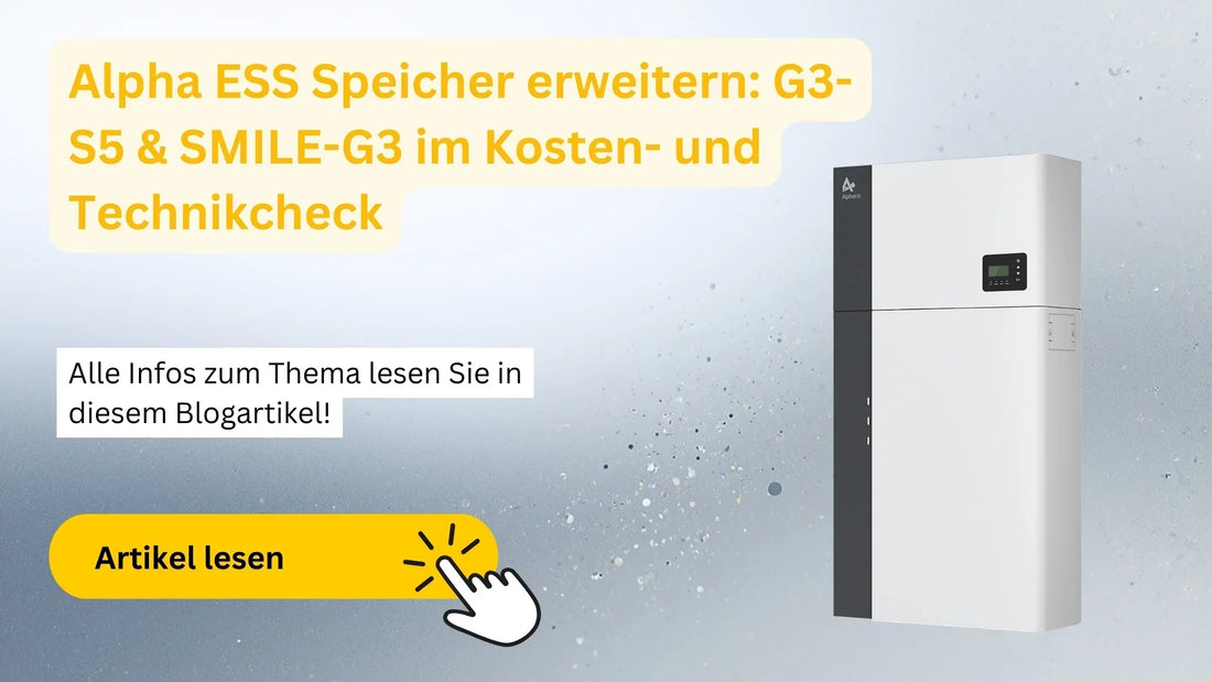 Teaser-Grafik zum Artikel „Alpha ESS Speicher erweitern: G3-S5 & SMILE-G3“