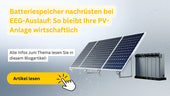 Banner mit PV-Modulen und Batteriespeicher zum Artikel über EEG-Auslauf