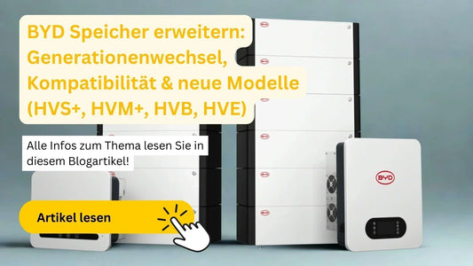 Batteriespeicher und Wechselrichter mit Hinweis auf Generationenwechsel und neue Modelle