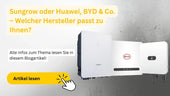 Titelbild mit Wechselrichtern von Sungrow, BYD und Huawei