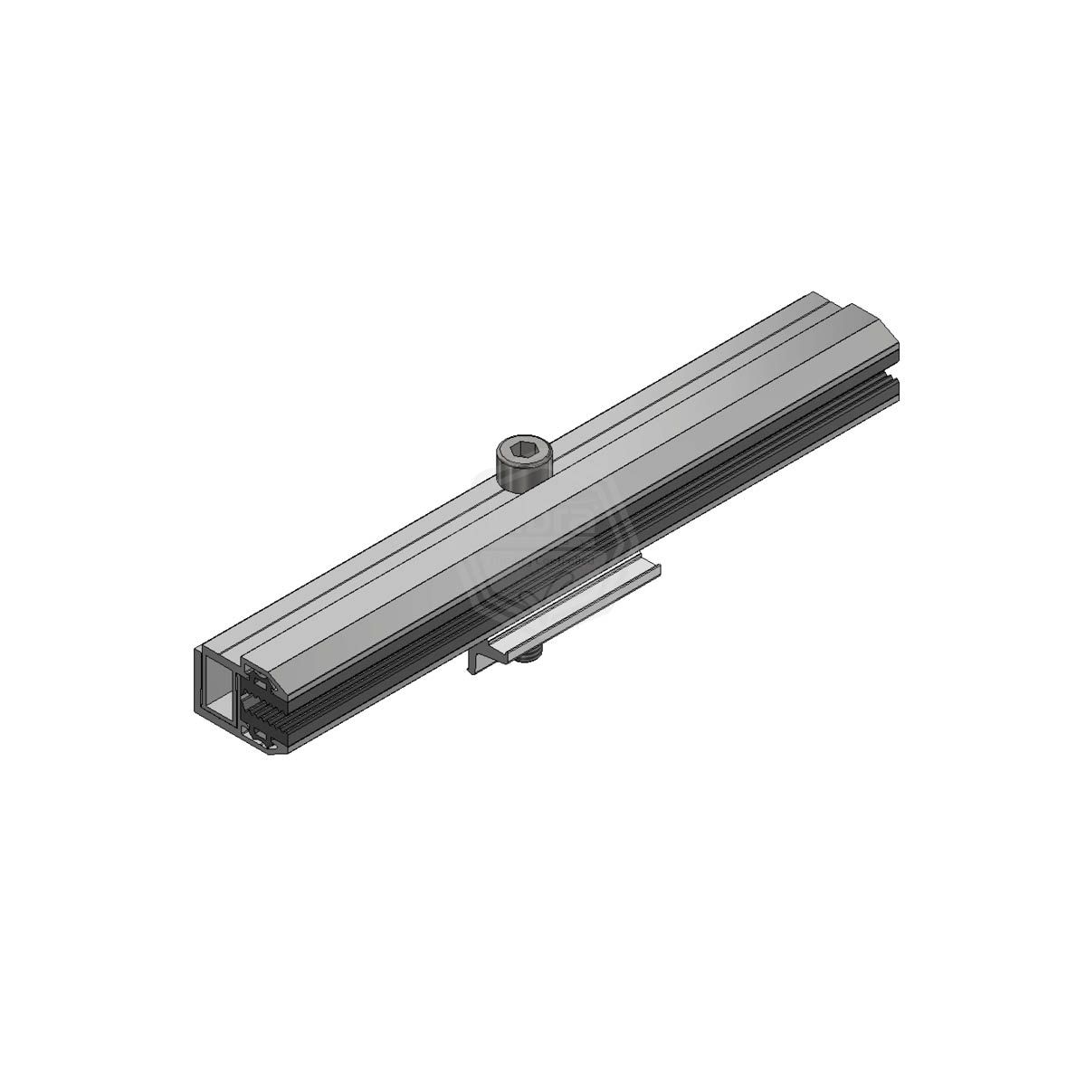 Van der Valk Glasklemme Ende. L 200 mm. für Side++ und Trapezprofil. Alu. Für Moduldicken von 5 bis 8 mm geeignet.