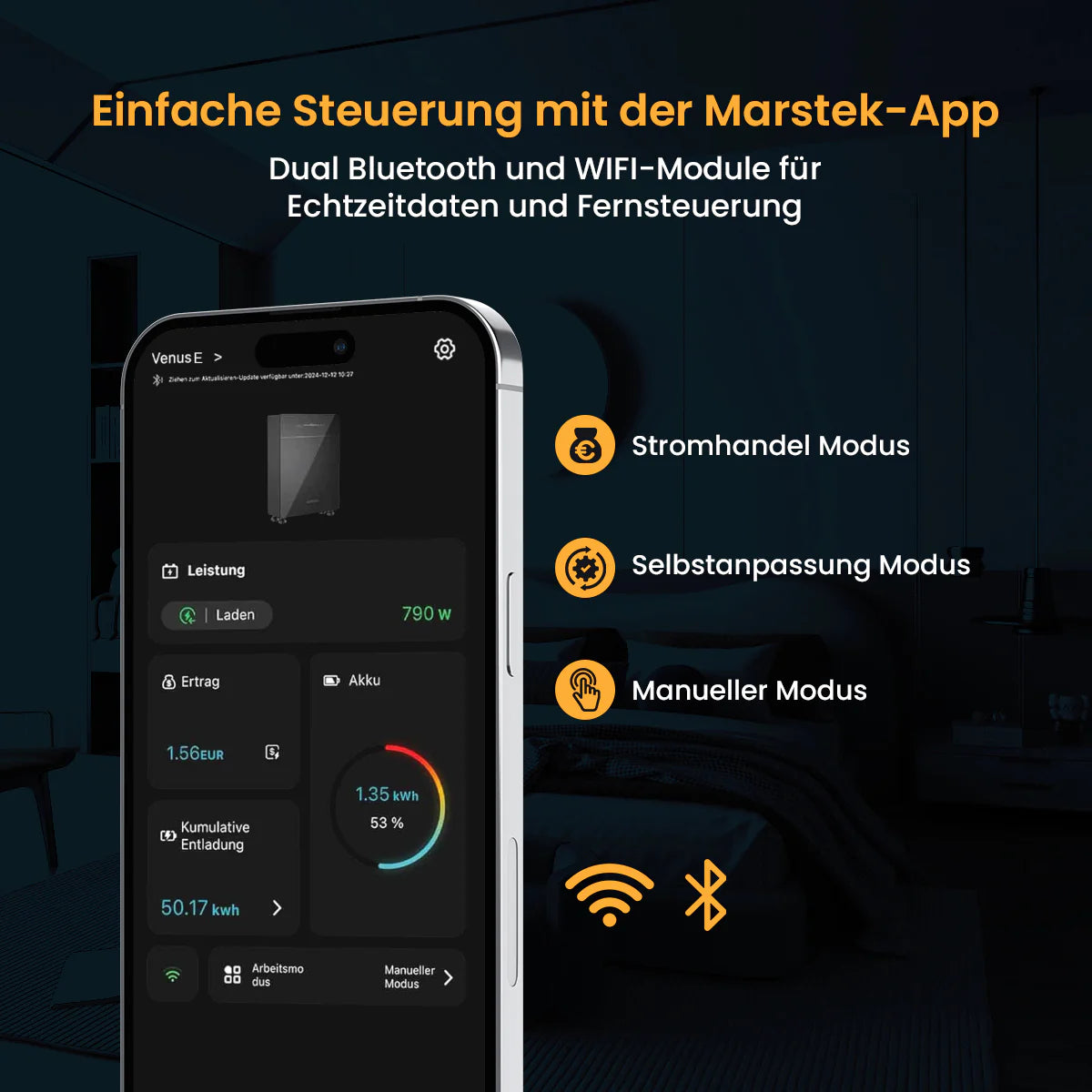 Marstek Venus-E 5,12 kWh Solarspeicher, neueste Version 2 – All-in-One für Balkonkraftwerke (AC-gekoppelt)