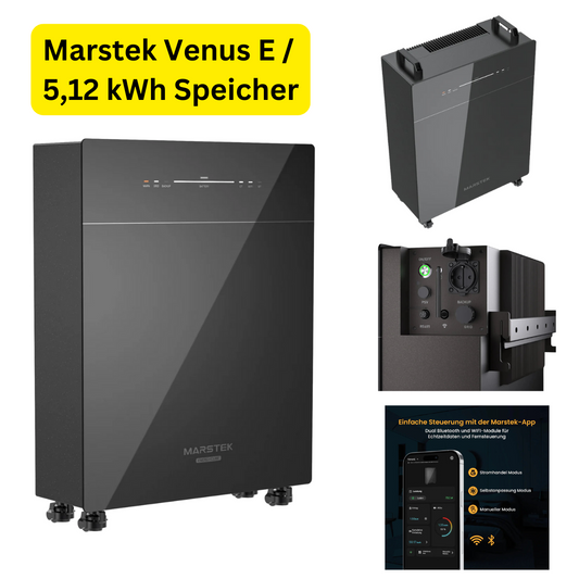 Marstek Venus-E 5,12 kWh Solarspeicher – All-in-One für Balkonkraftwerke und PV-Anlagen (AC-gekoppelt)