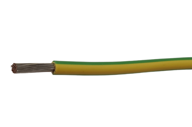 Bild von Athilex 1x6.0mm2 H07Z1-K Grün/Gelb Verzinnt und UV-beständig - B2CA 100 Mtr