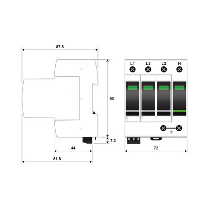 Bild von Citel DAC1-13VGS-31-275 - AC-Überspannungsschutz - 3-Phasen+N