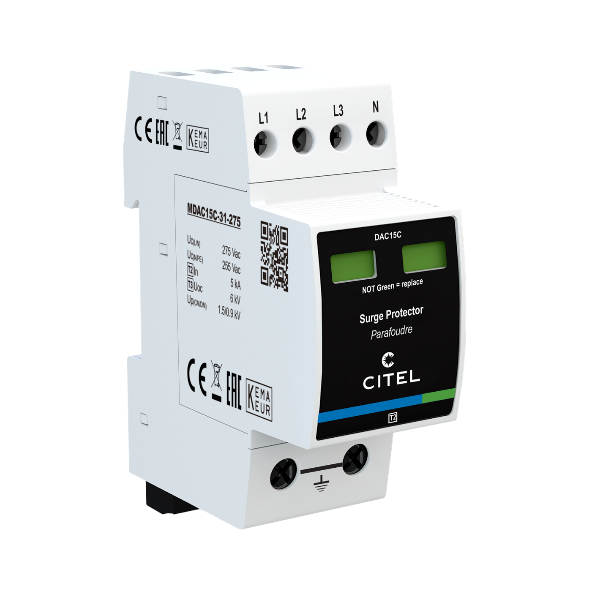 Bild von Citel DAC15CS-31-275 AC-Überspannungsschutz - Typ 2+3 - 3-Phasen+N