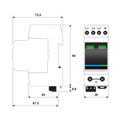 Bild von Citel DAC15CS-31-275 AC-Überspannungsschutz - Typ 2+3 - 3-Phasen+N