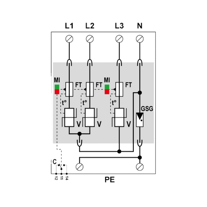 Bild von Citel DAC15CS-31-275 AC-Überspannungsschutz - Typ 2+3 - 3-Phasen+N