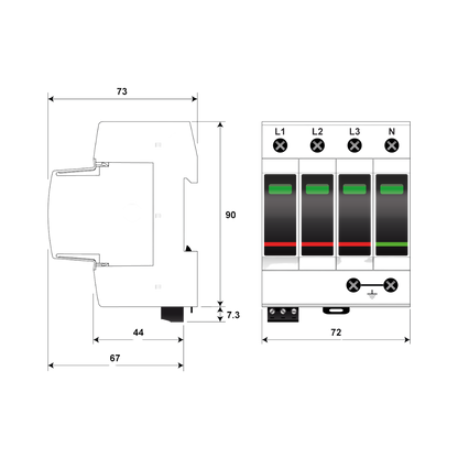 Bild von Citel DAC50VGS-31-275 AC-Überspannungsschutz - Typ 2+3 - 3-Phasen+N