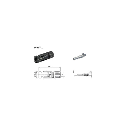 Stäubli Kabelkupplungsstecker MC4 PV-KST4/6X-UR, Solarkabel, Stecker